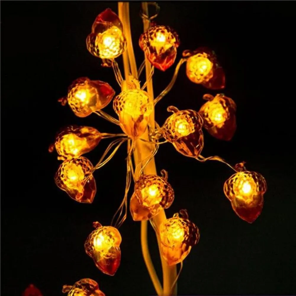 Thanksgiving Decorations Acorn Lights String 10ft 40 LEDs Fairy String